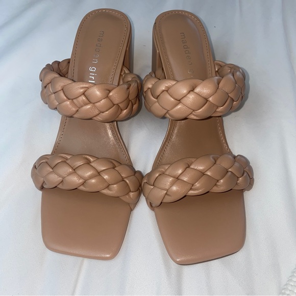 Madden Girl Tan Braided Slip On Heels 8.5 - Picture 5 of 6